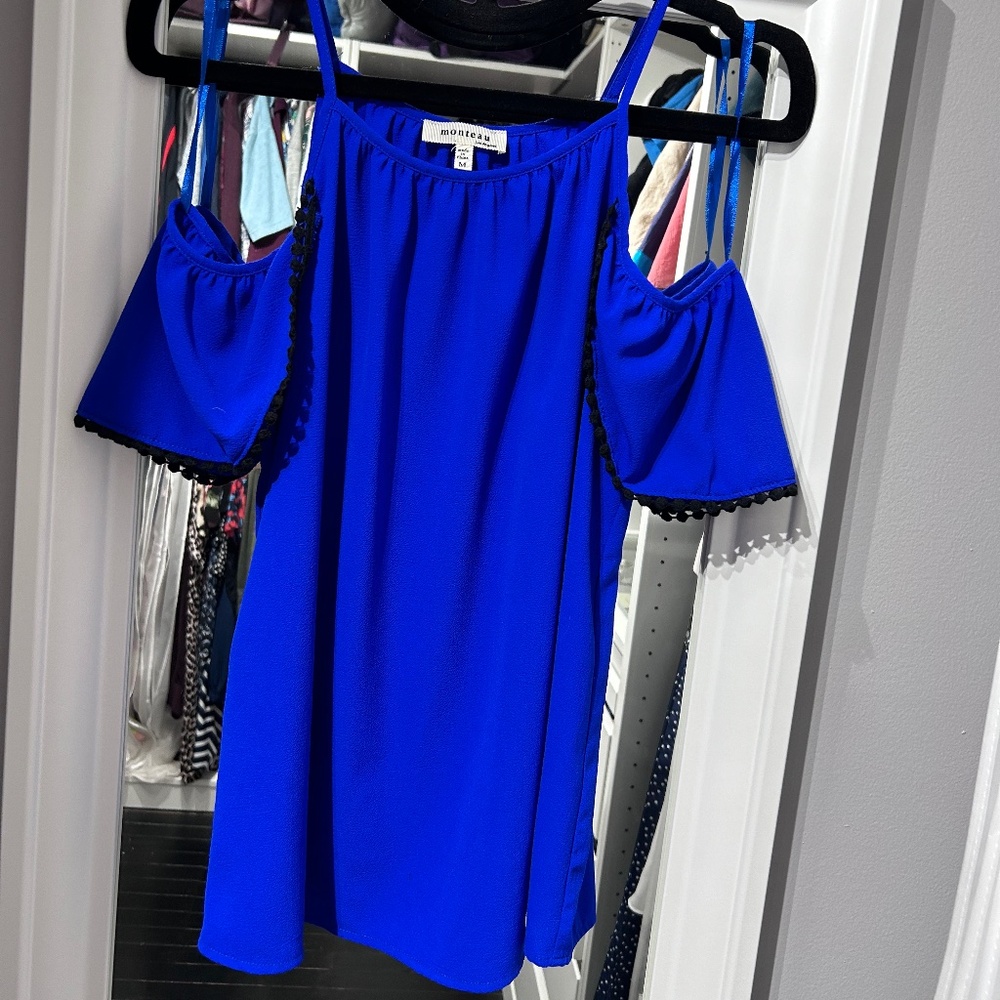 Royal Blue Off The Shoulder Blouse